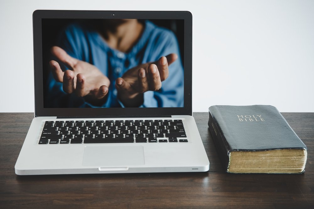 Joining Church online through a computer